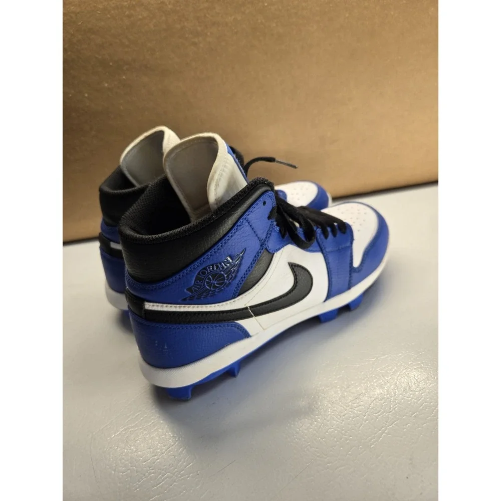 Air Jordan 1 Retro MCS Baseball Cleats Blue Black White Mens 9 AV5354-411